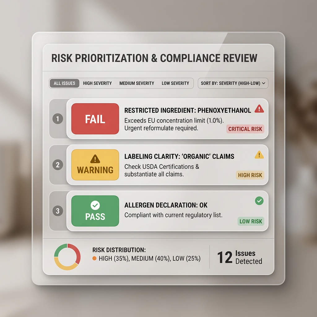 Risk prioritization feature visual