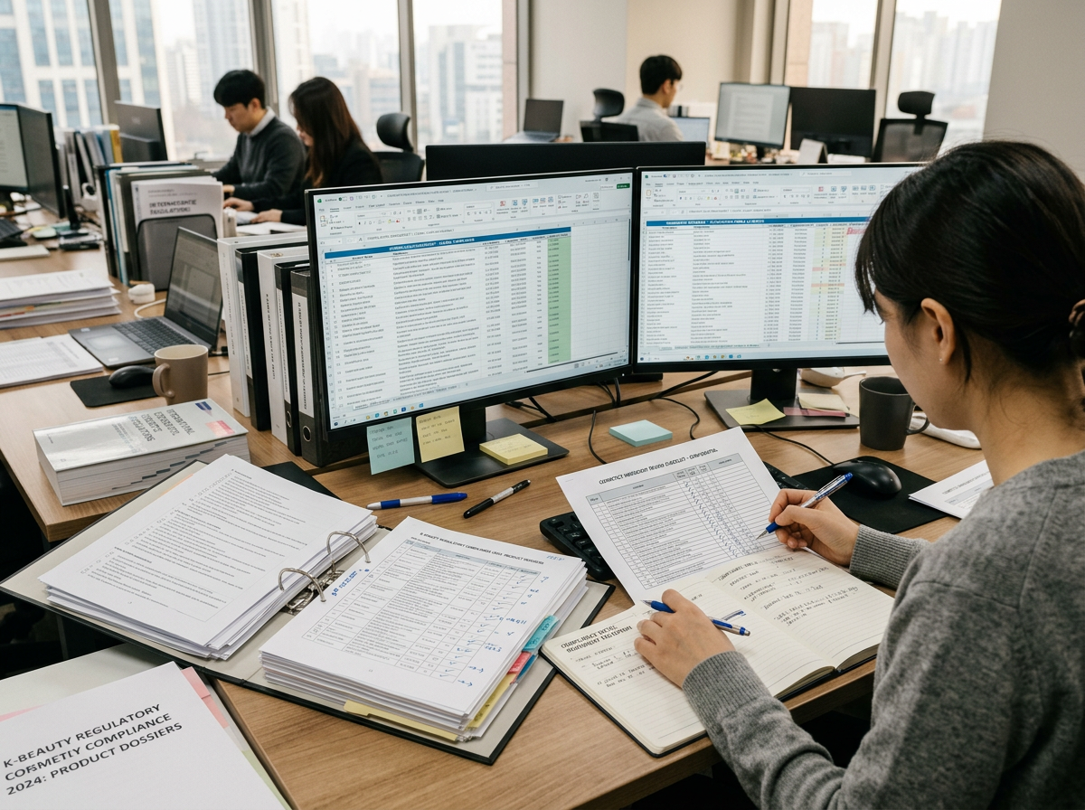 Manual cosmetics review workflow visual