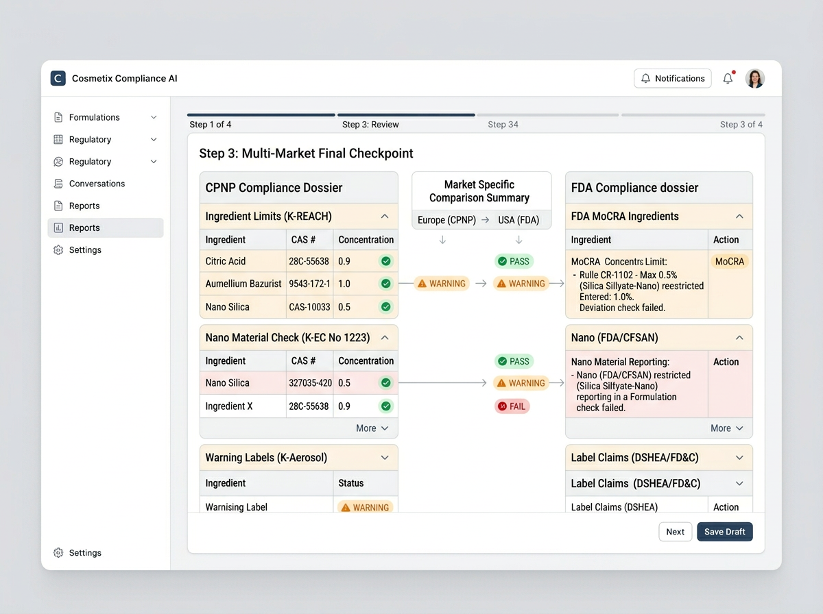 CPNP and FDA review workflow step